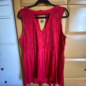 Red lace sleeveless top